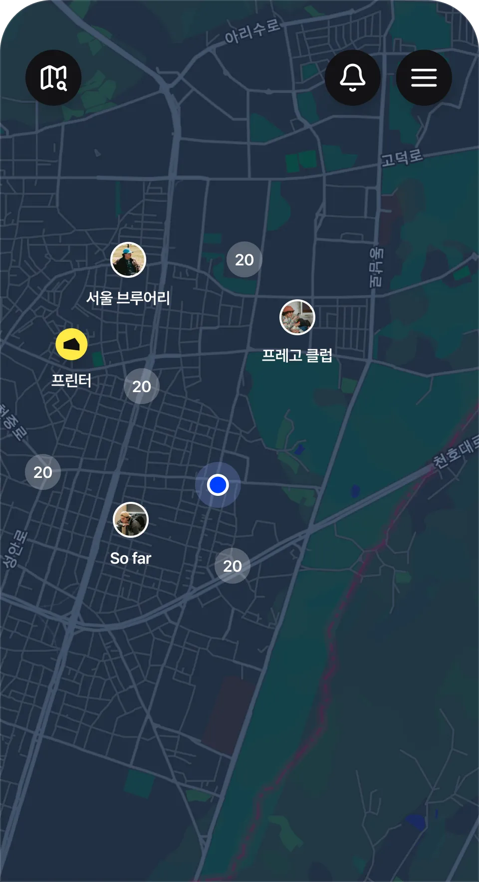 업로드 지도 화면